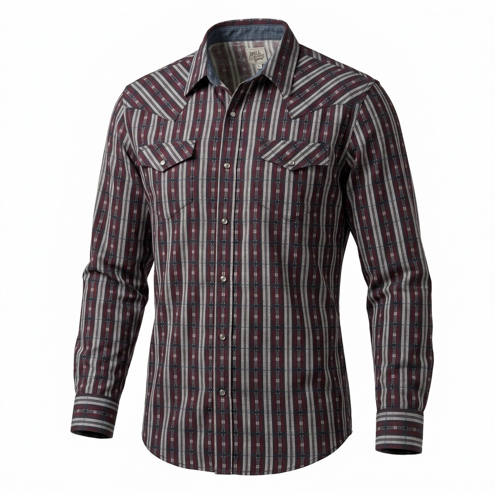 MOON SHINE Spirit XL Mens Western Shirt Pearl Snap Geometric Cotton RN138823